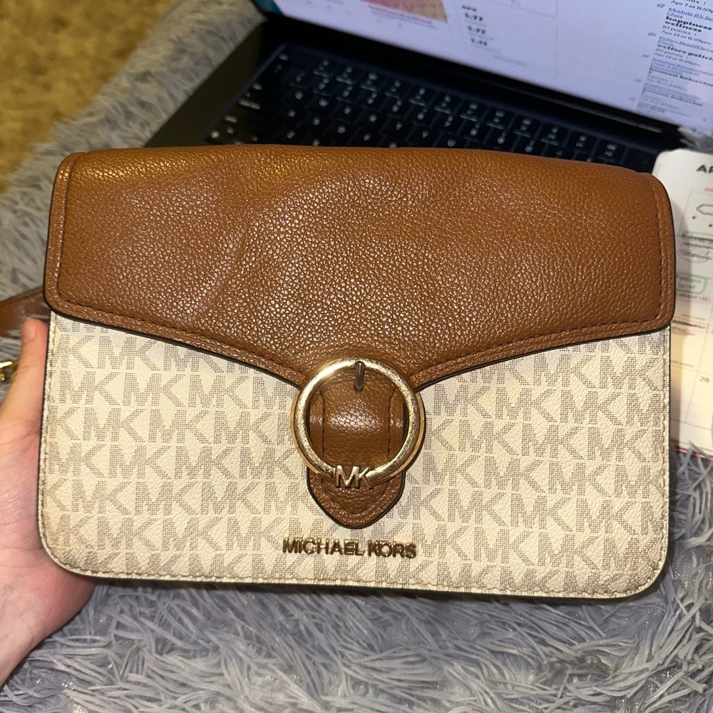 Michael Kors Brown and Cream Women's Bag